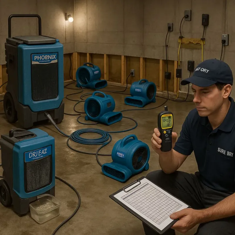 Structural Drying and Dehumidification process in Bedford Heights, OH